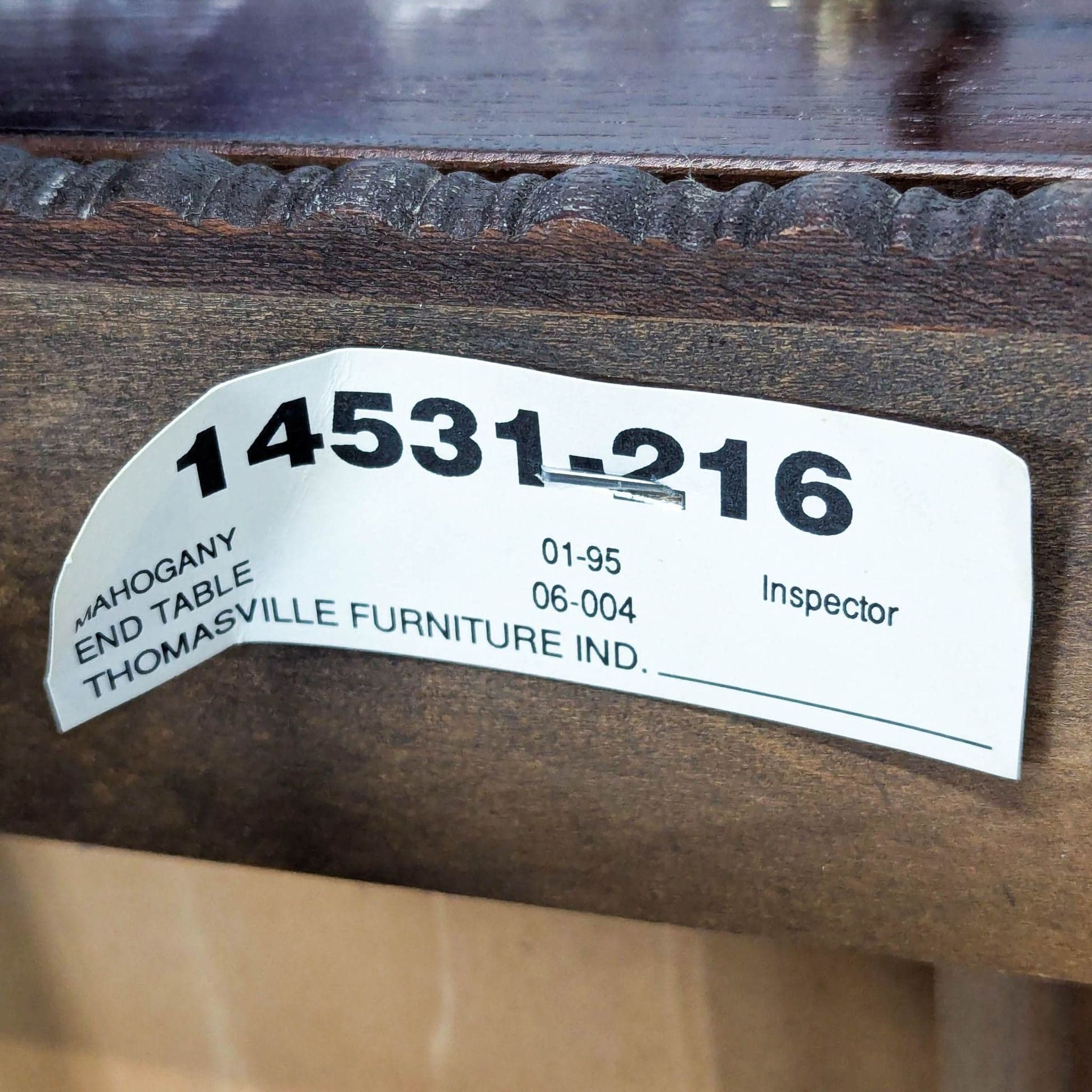 Vintage 1994 Thomasville Mahogany End Table - Thumbnail 9