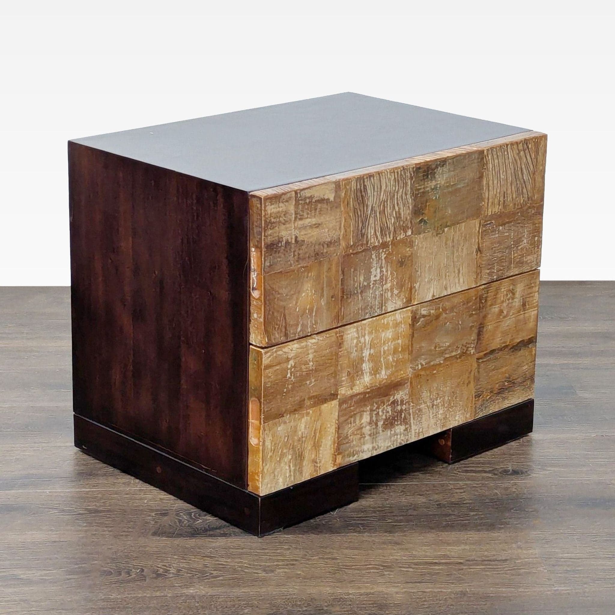 Two Drawer Wood Nightstand - Thumbnail 5