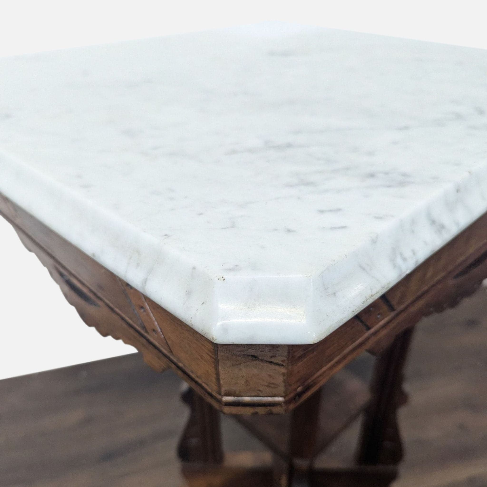 Eastlake Victorian Marble Top Side Table - Thumbnail 5