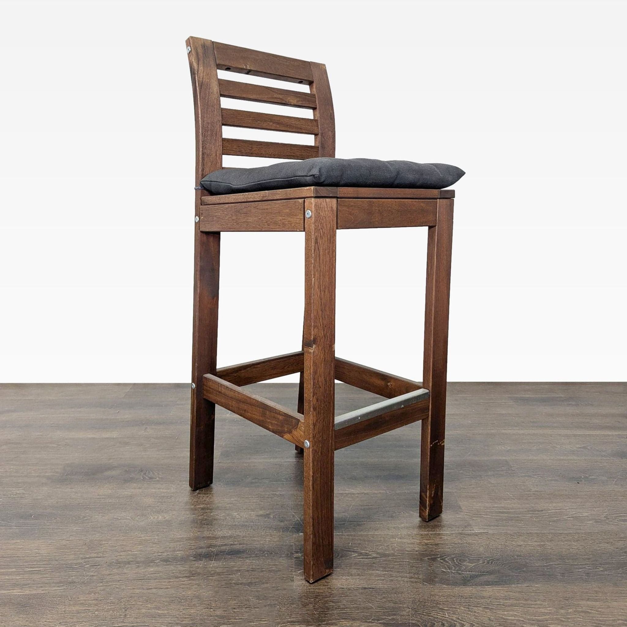 Wood Ladderback Bar Stool with Cushion - Thumbnail 5