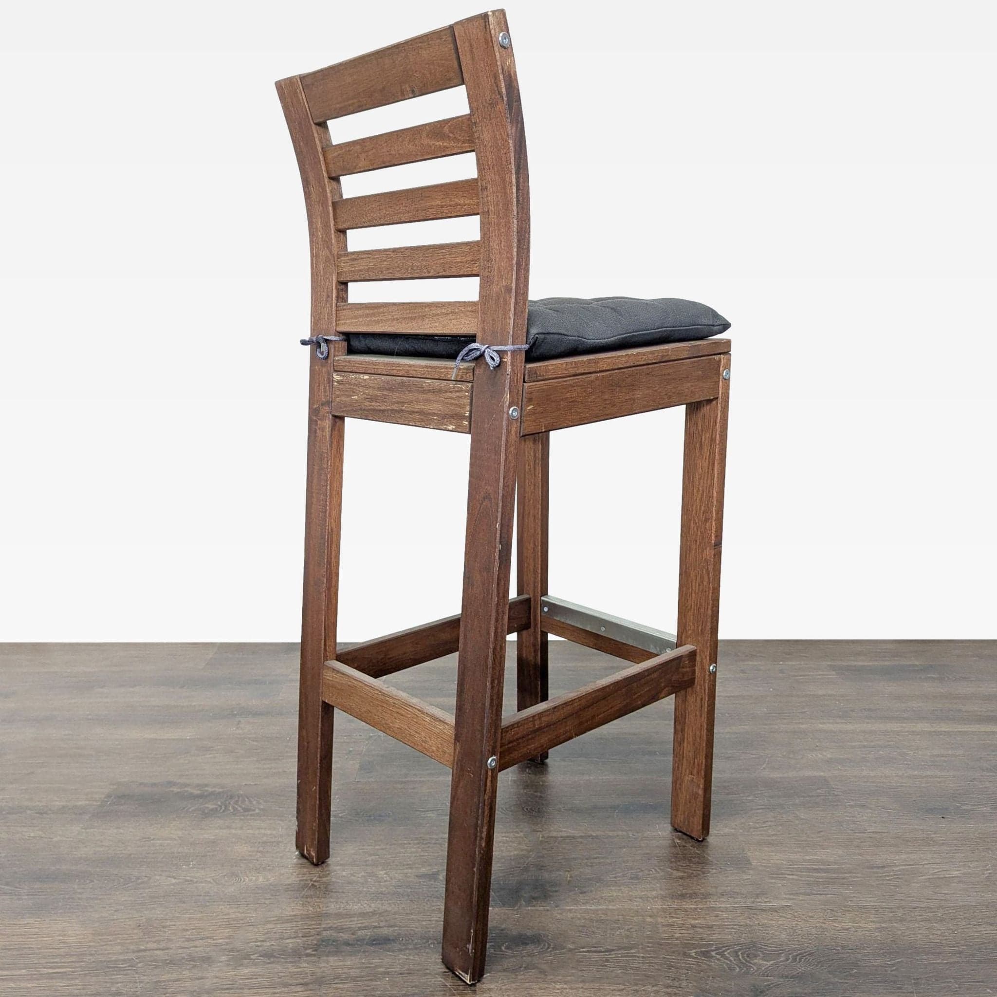 Wood Ladderback Bar Stool with Cushion - Thumbnail 3