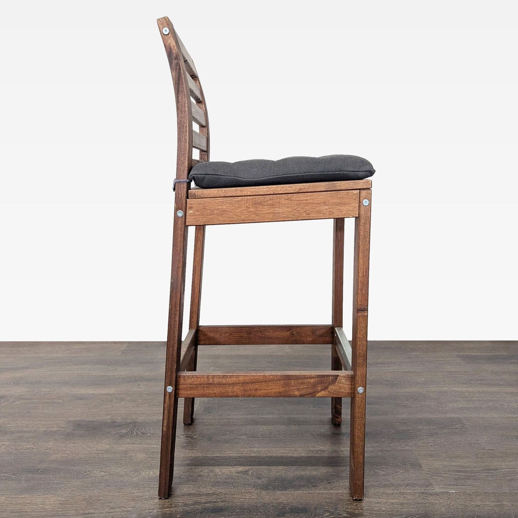 Wood Ladderback Bar Stool with Cushion - Thumbnail 4