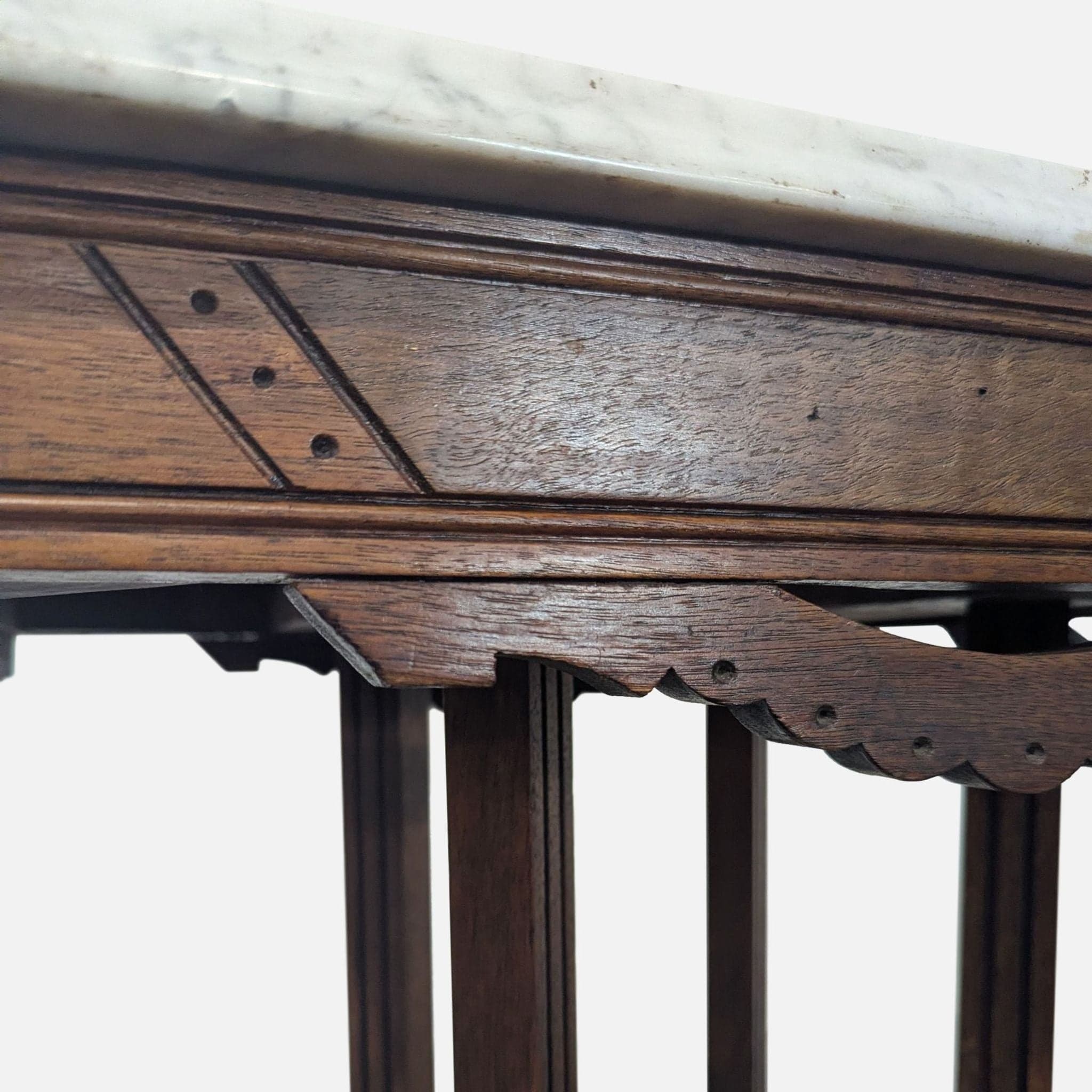 Eastlake Victorian Marble Top Side Table - Thumbnail 7