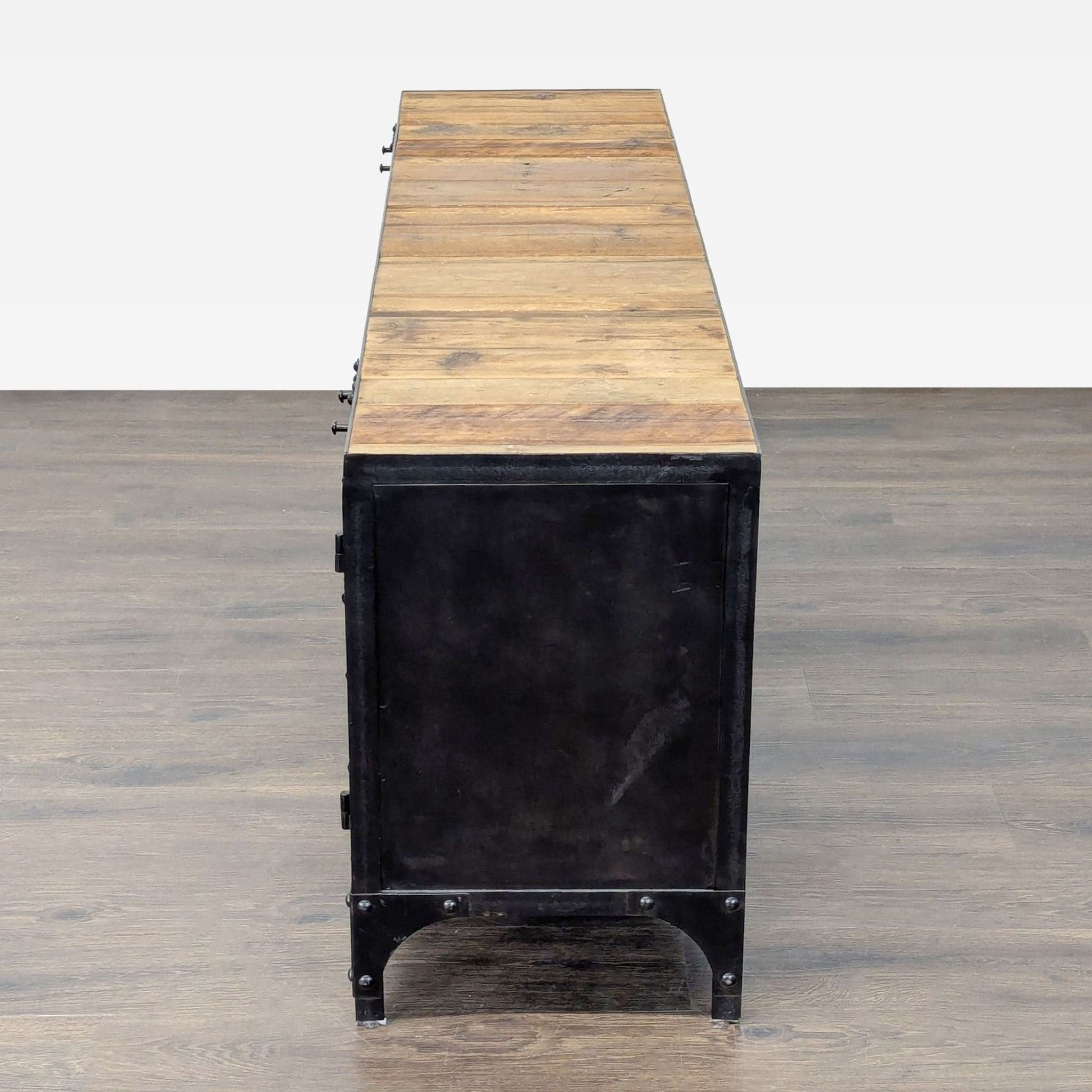 Industrial Wood and Metal Media Console - Thumbnail 4