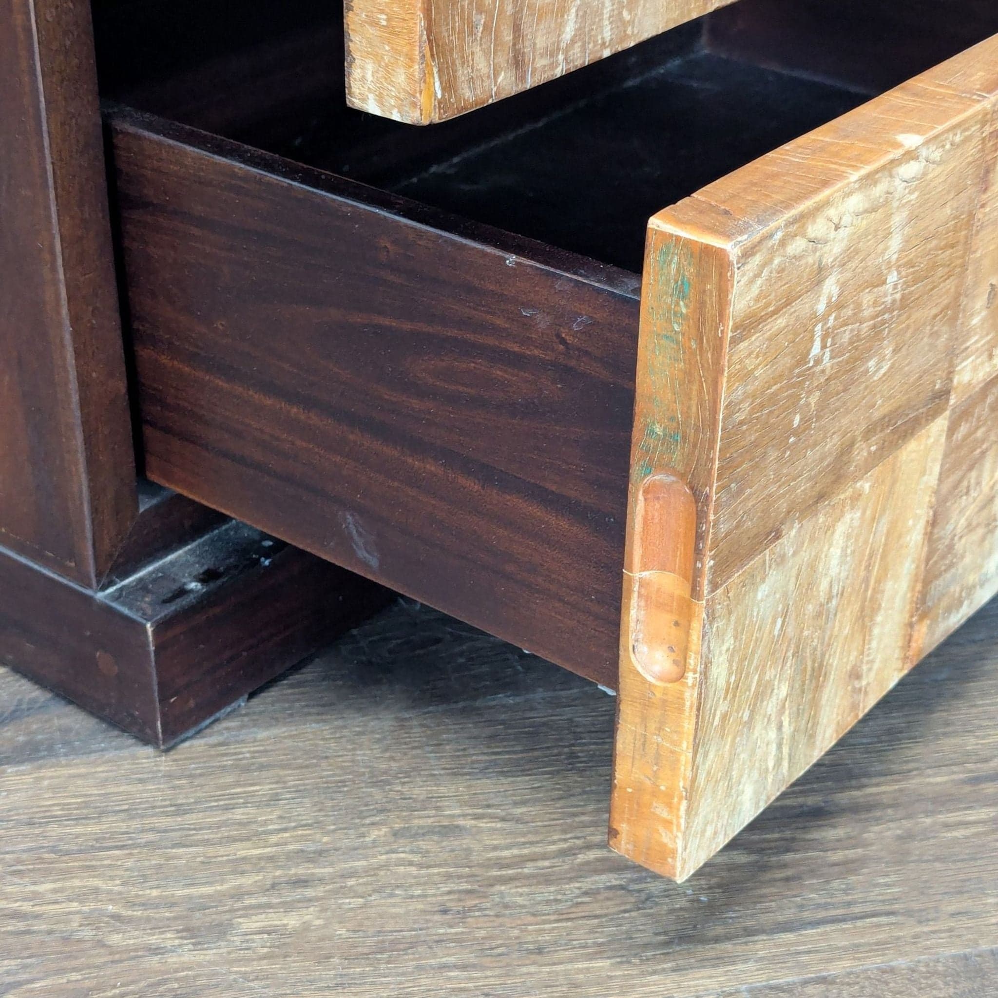 Two Drawer Wood Nightstand - Thumbnail 6