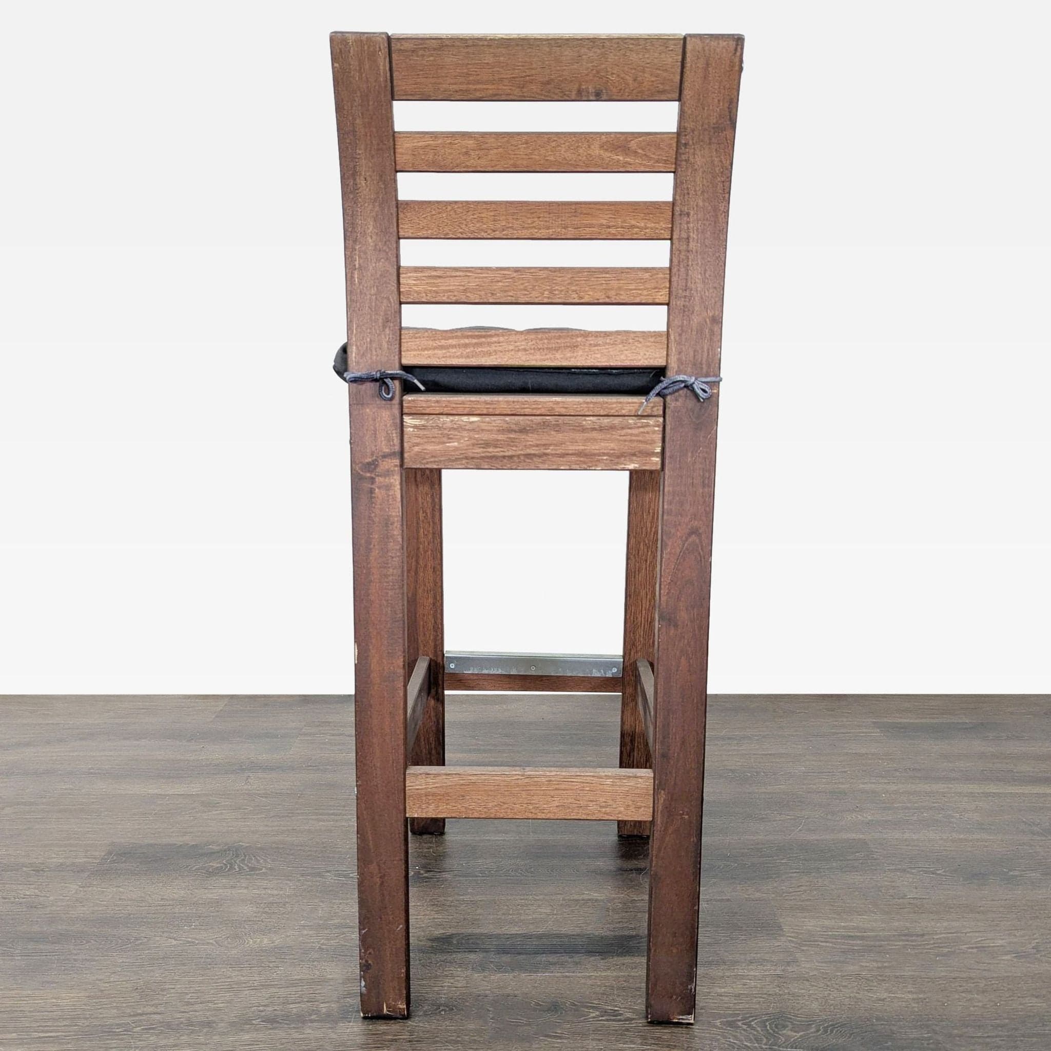 Wood Ladderback Bar Stool with Cushion - Thumbnail 2