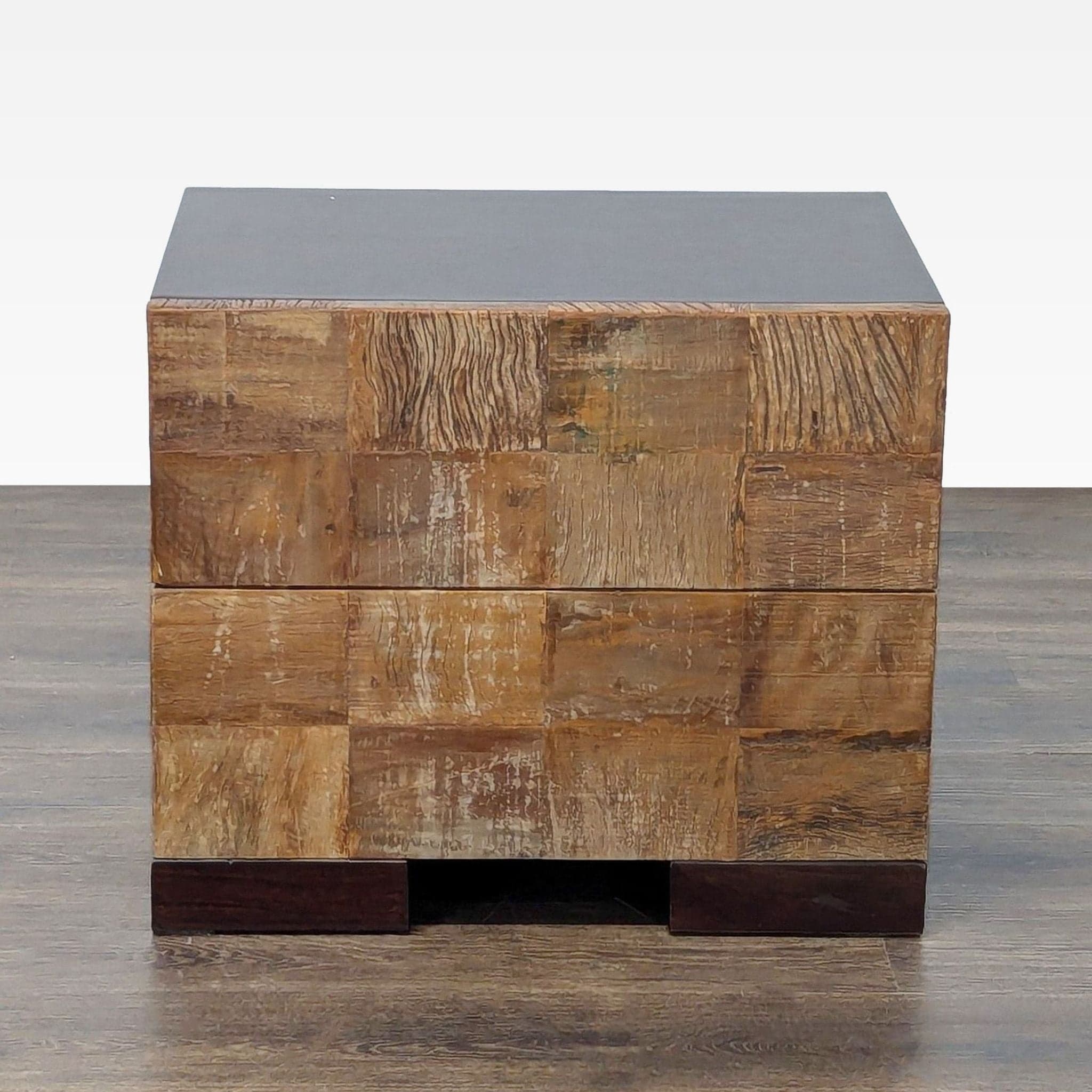 Two Drawer Wood Nightstand - Image 1