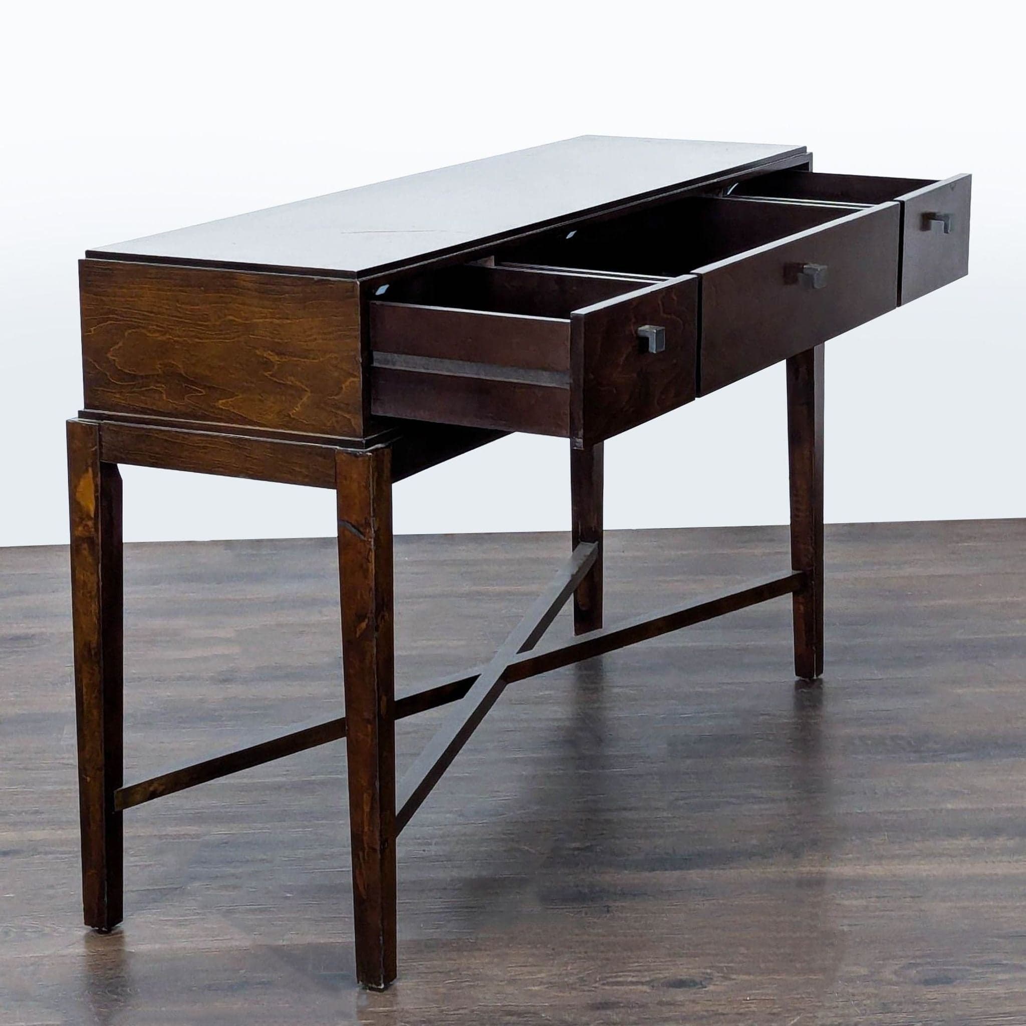 Three Drawer Wood Console Table - Thumbnail 2