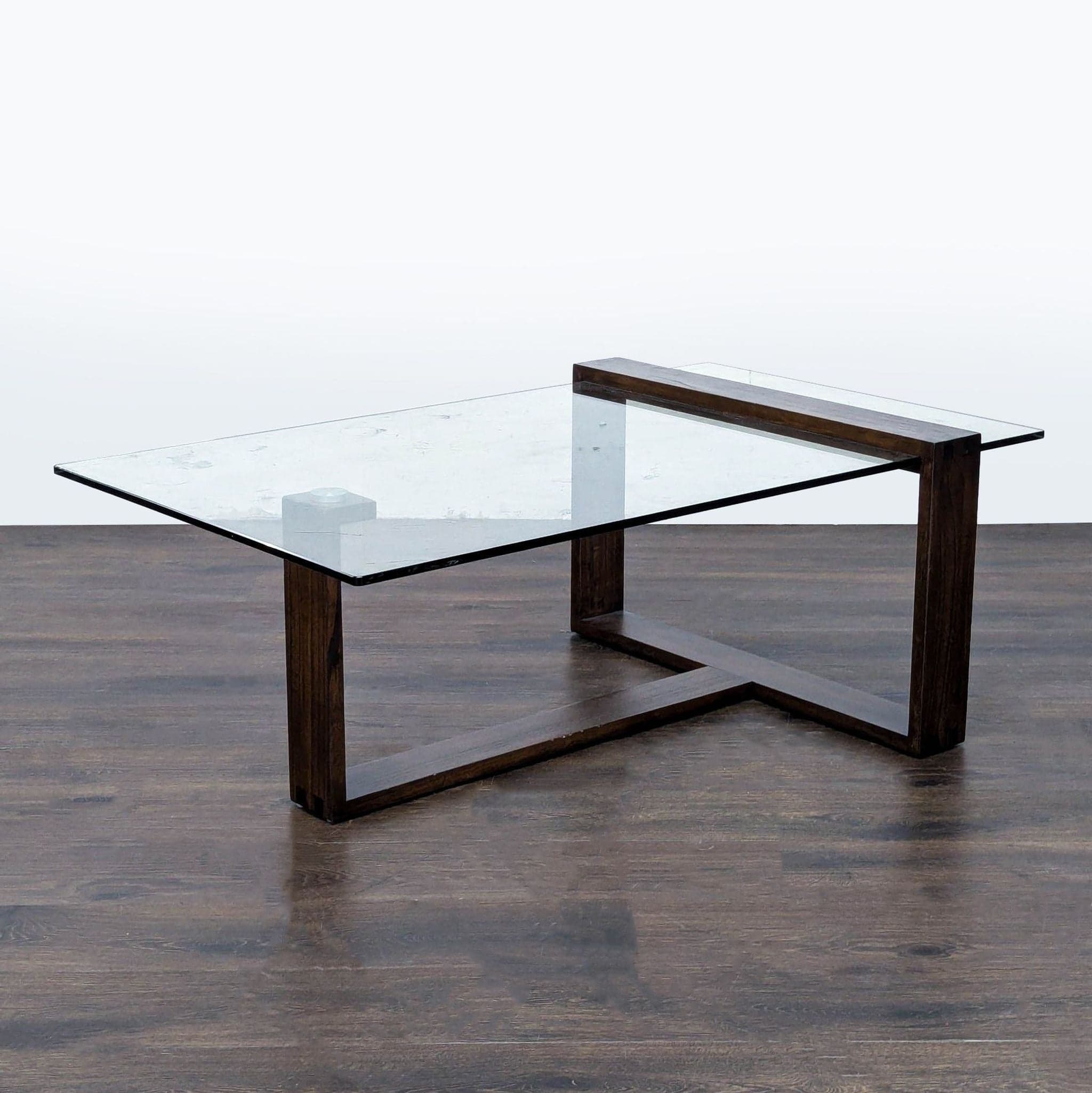 Living Spaces Nola Brown Rectangular Coffee Table - Thumbnail 3
