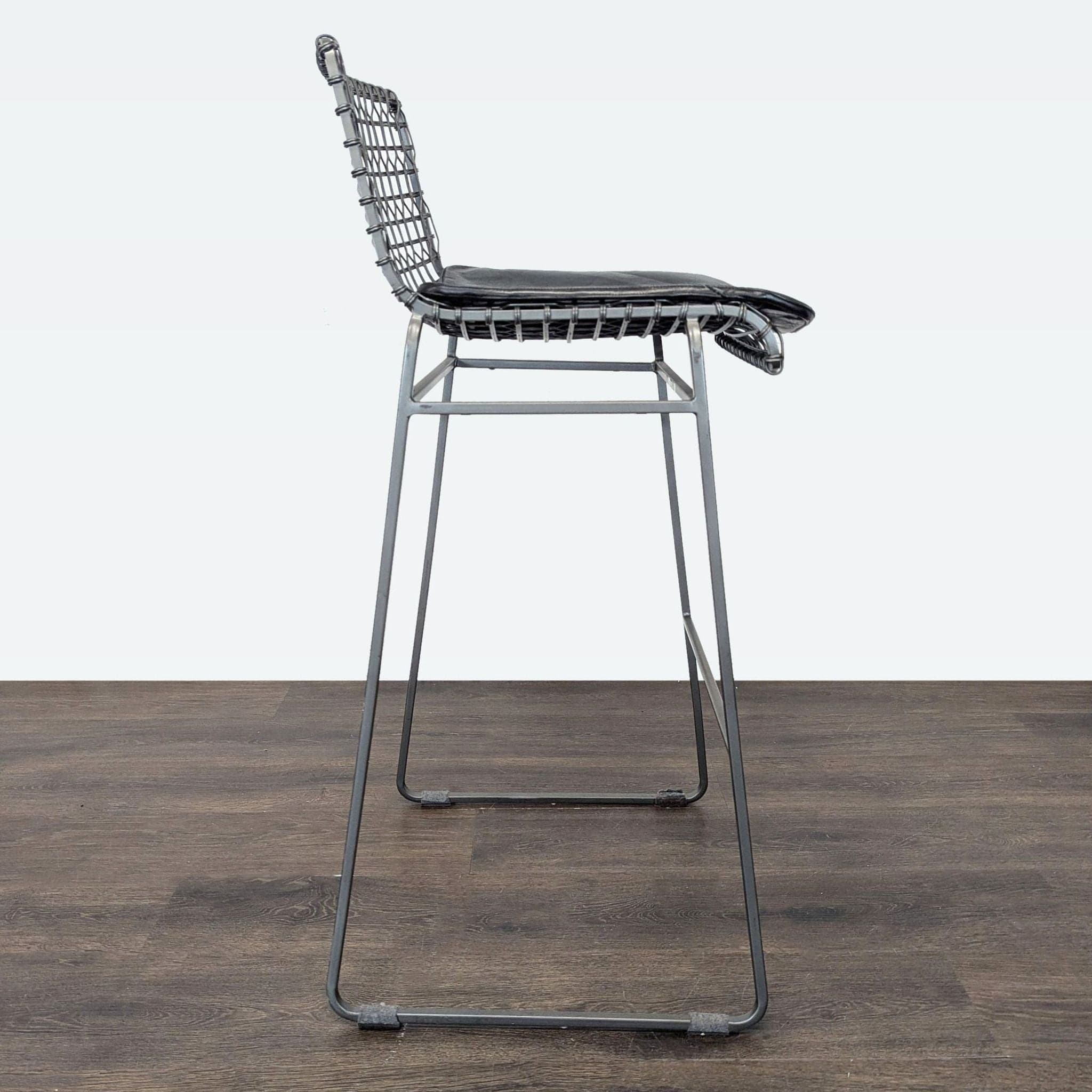 Set of Three Crate & Barrel Tig Metal Bar Stools with Cushions - Thumbnail 11