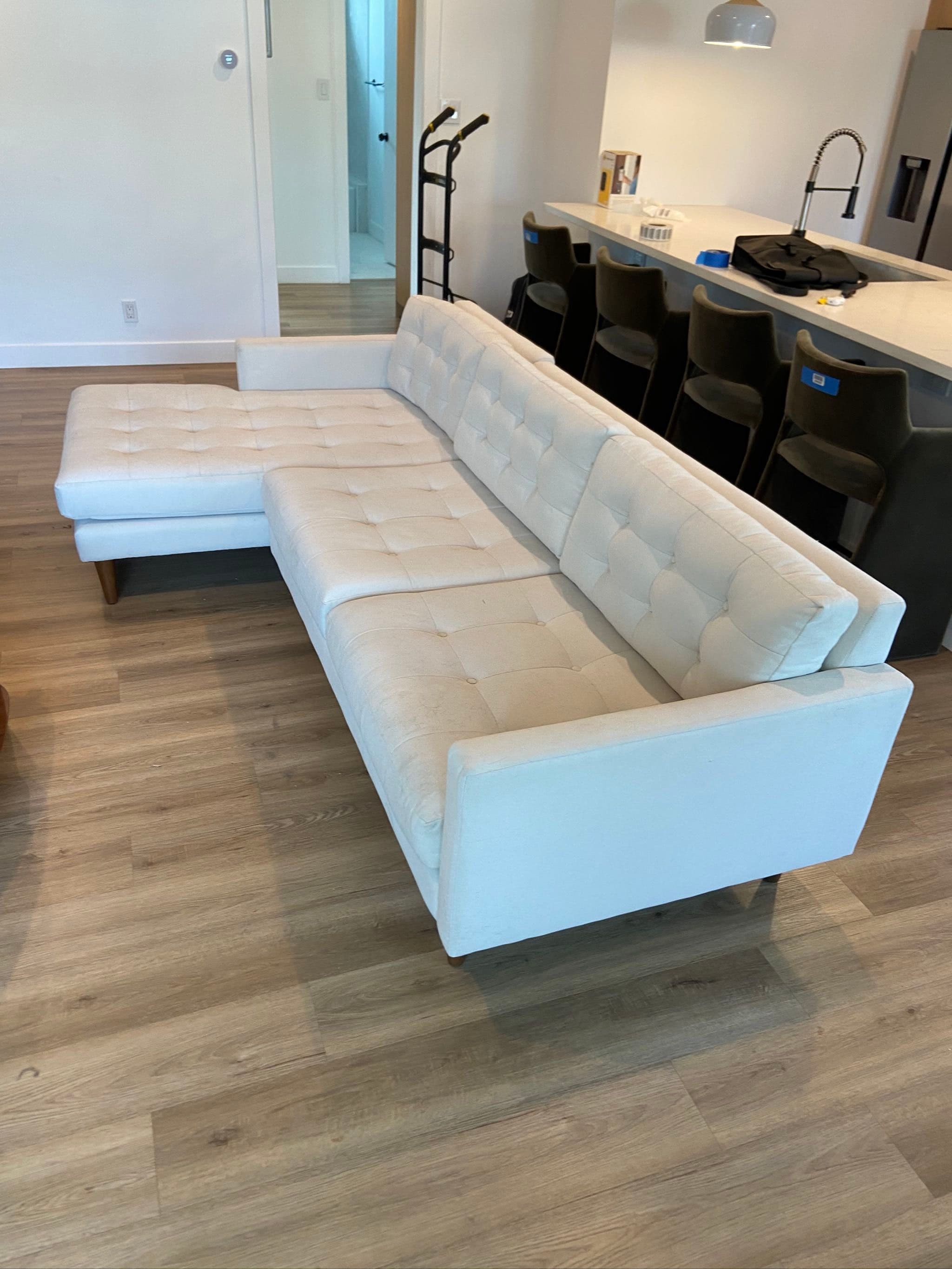 Cream Tufted Sectional Sofa by CB2 - Thumbnail 2