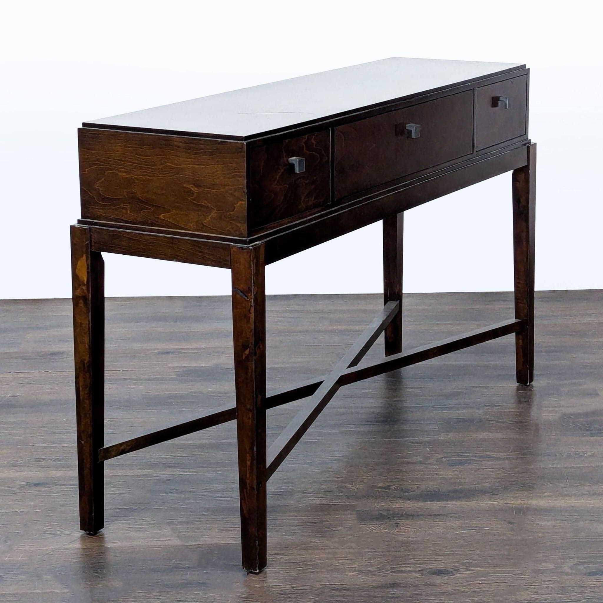 Three Drawer Wood Console Table - Thumbnail 3