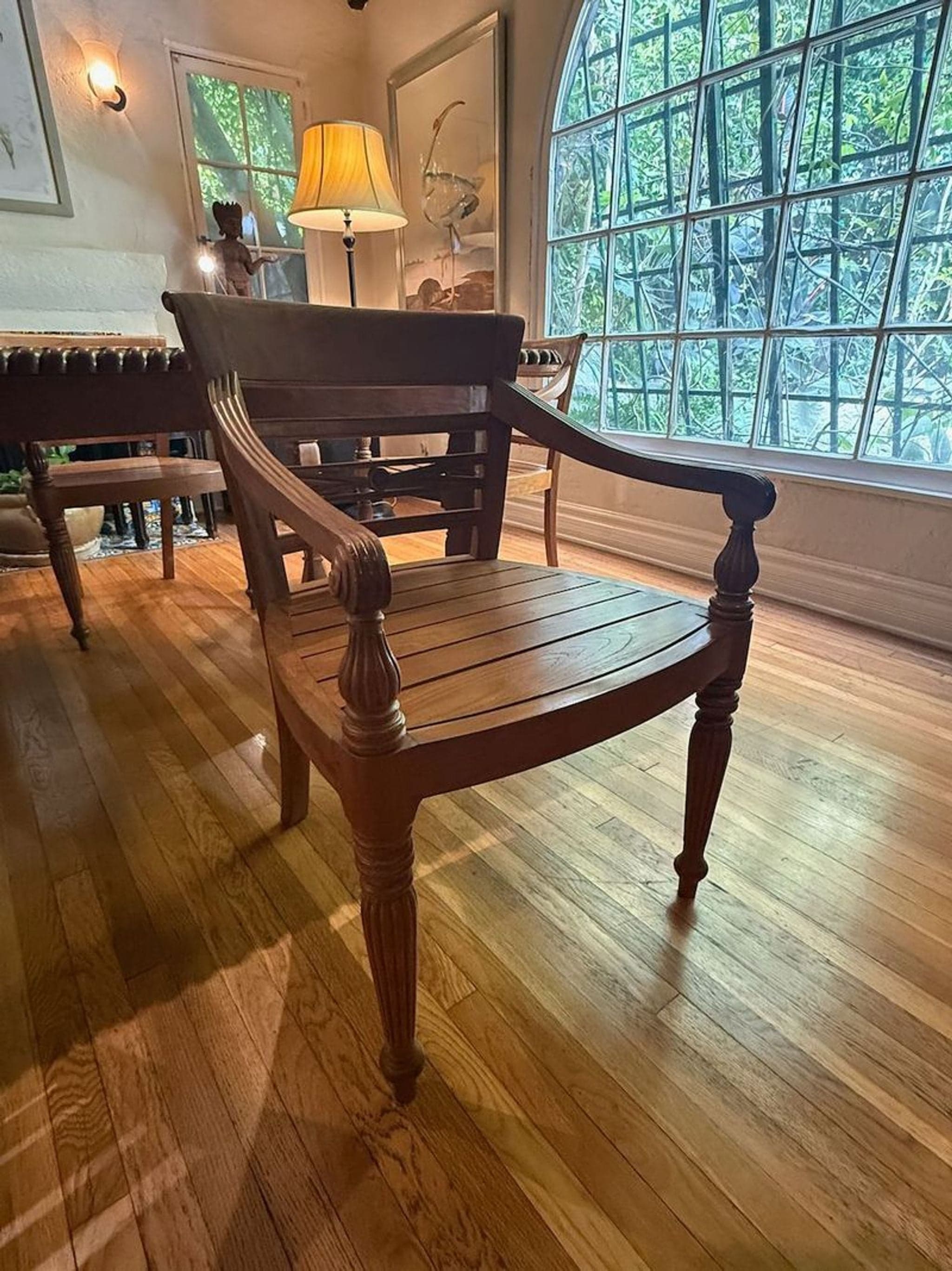 Hand Carved Antique Indonesian Reclaimed Teak Dining Set - Thumbnail 5