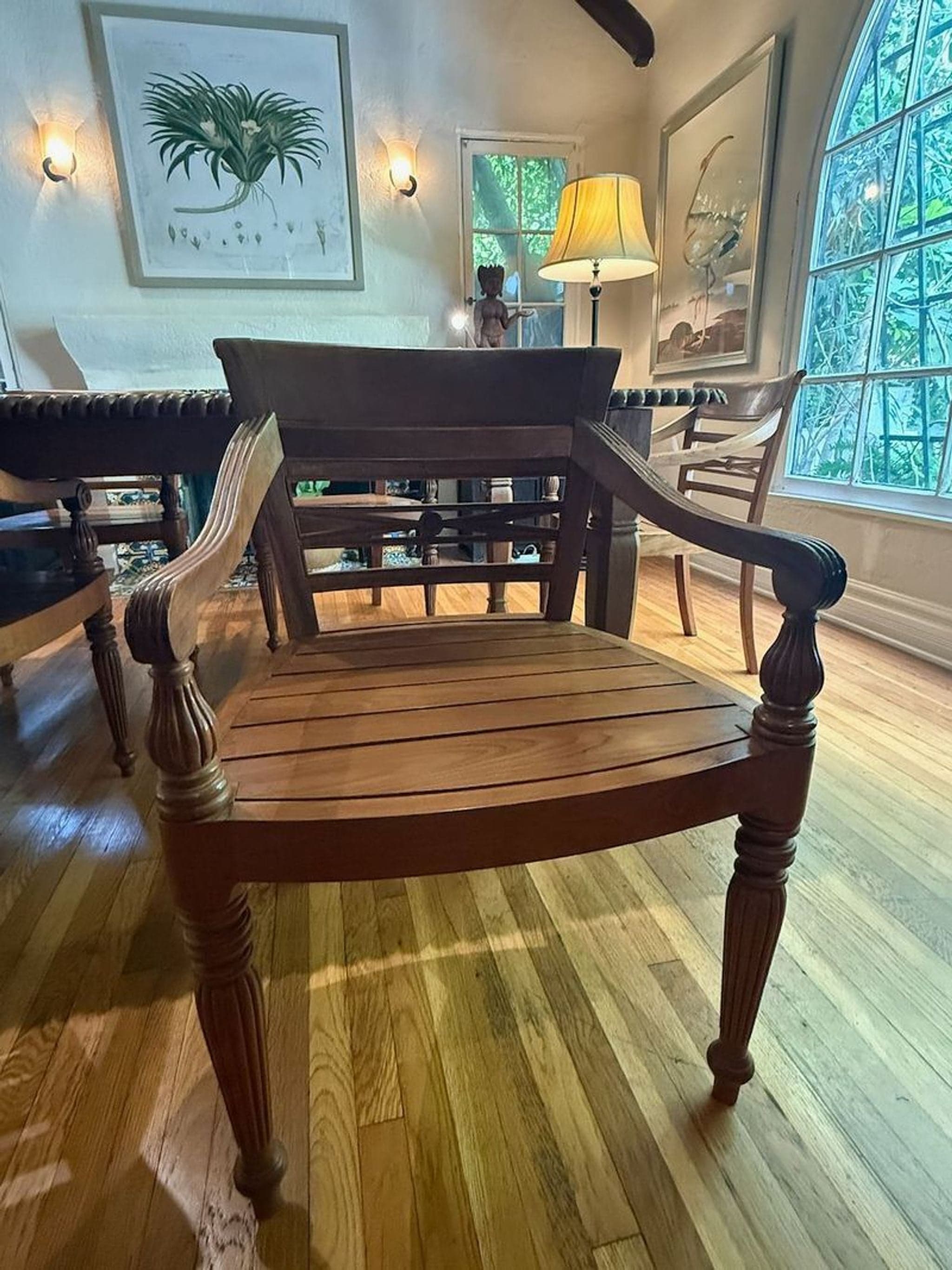 Hand Carved Antique Indonesian Reclaimed Teak Dining Set - Thumbnail 3