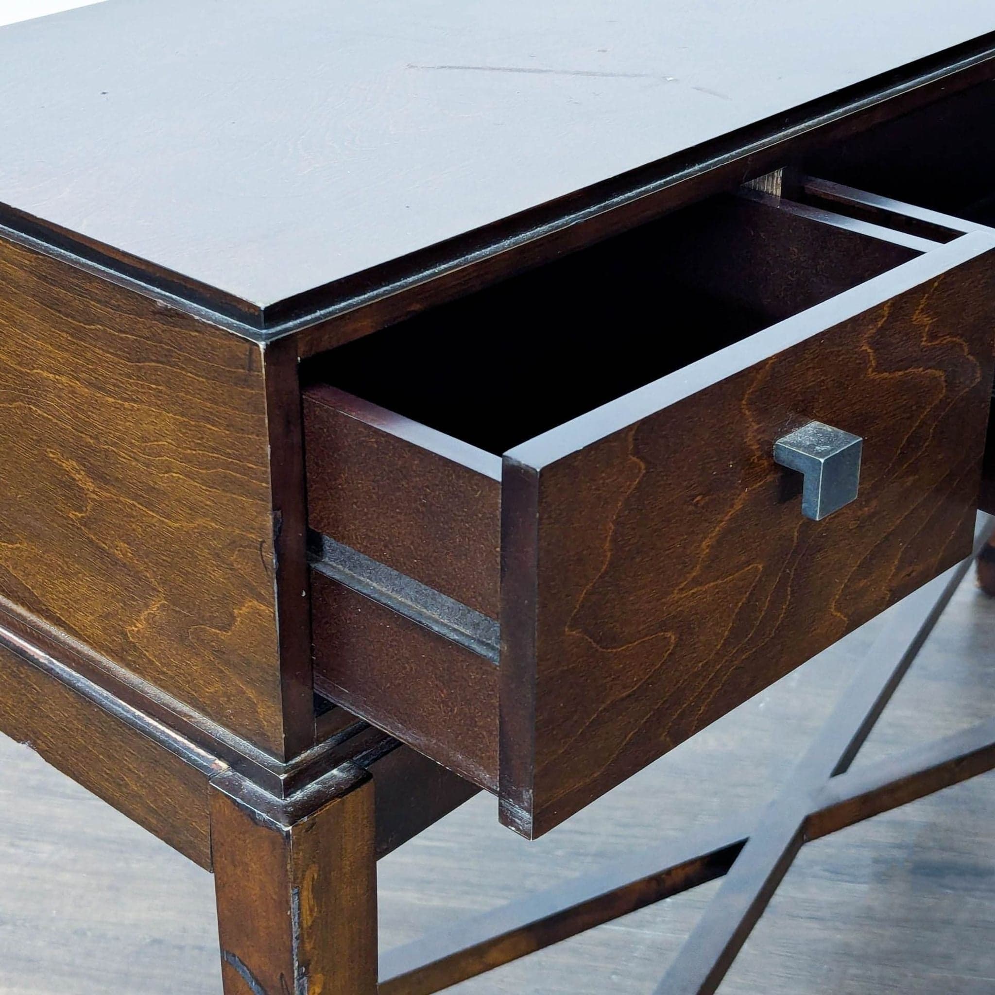 Three Drawer Wood Console Table - Thumbnail 6