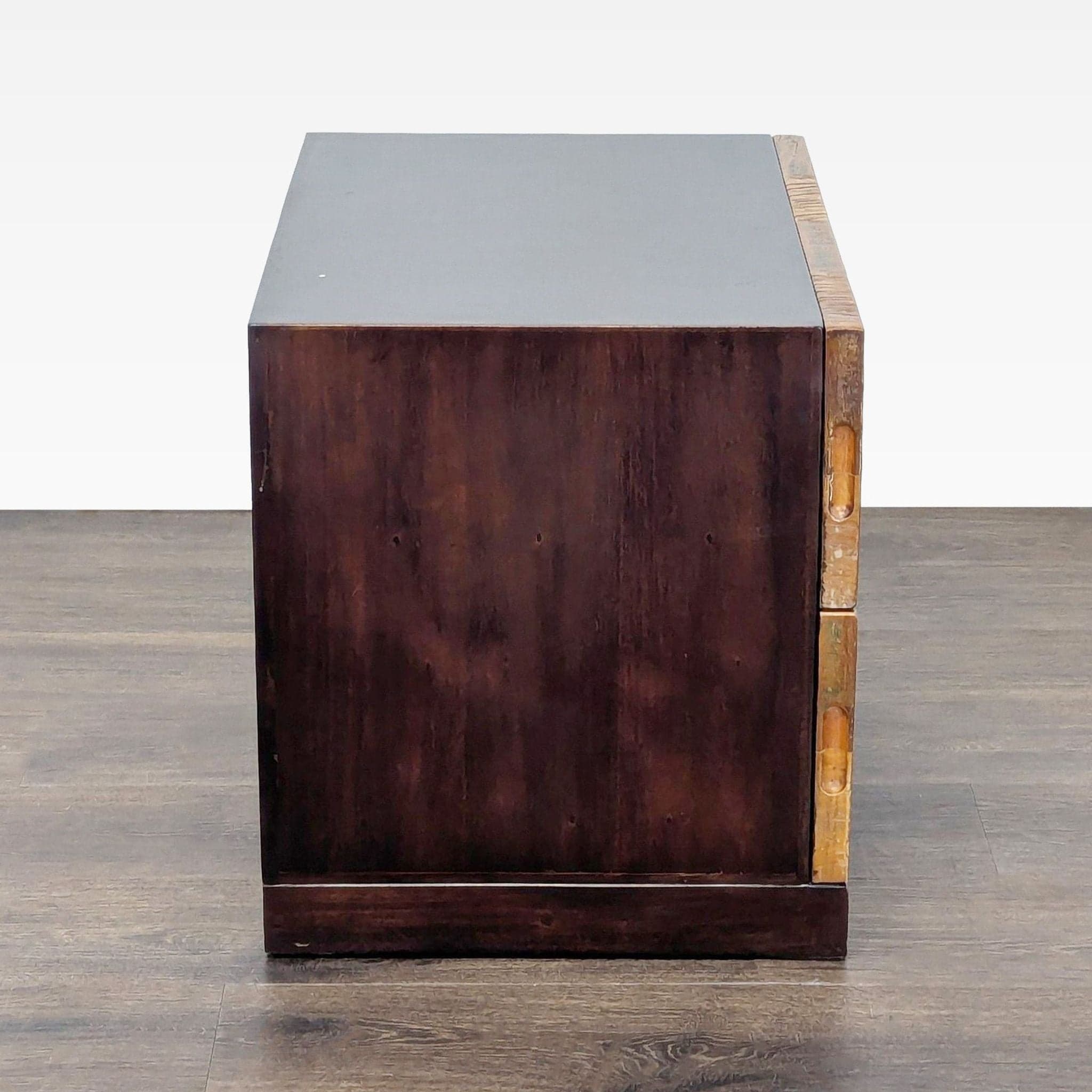 Two Drawer Wood Nightstand - Thumbnail 4