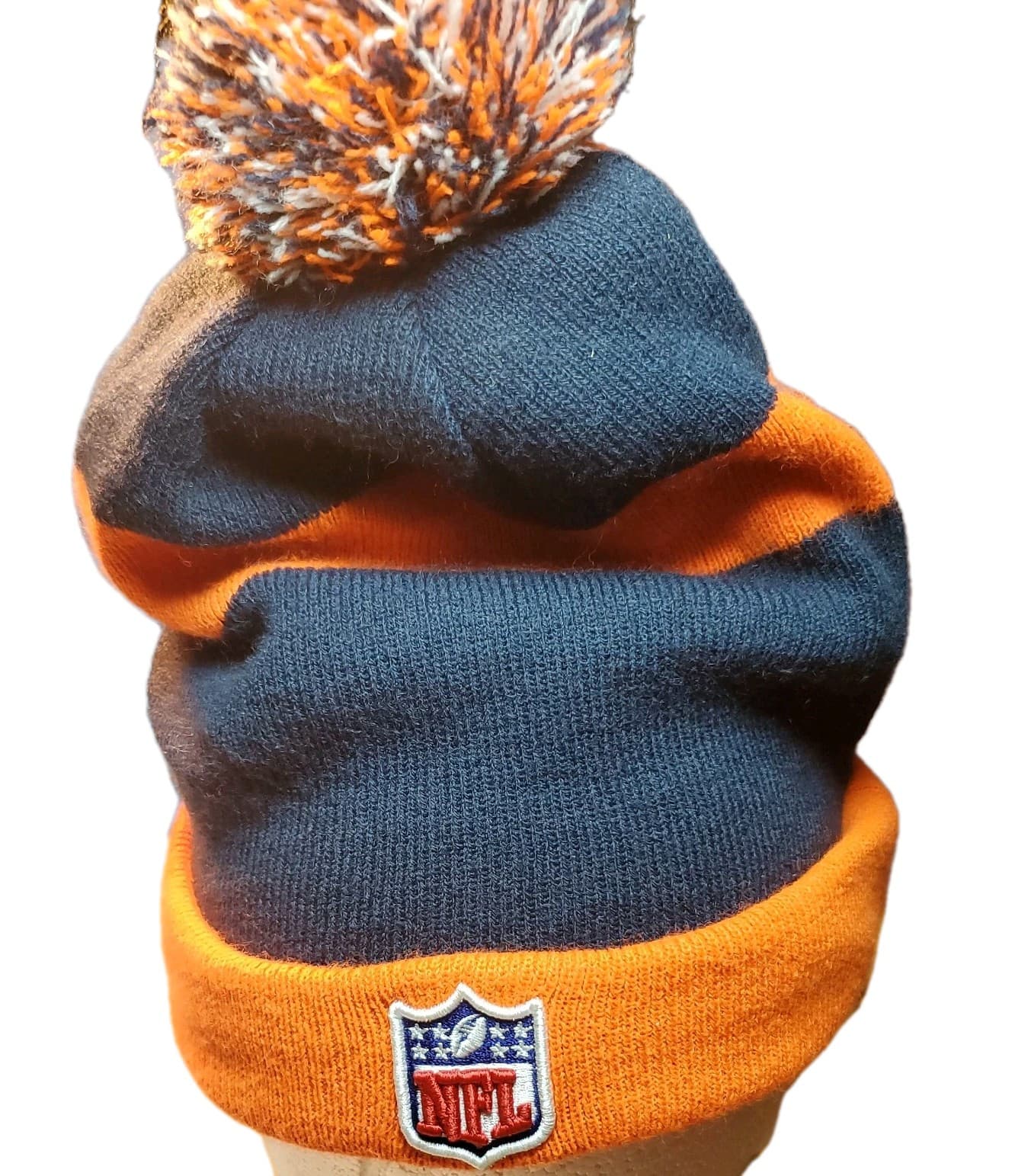 Denver Broncos Beanie Hat Cap Orange Blue White New Era Knit Pompom NFL Football - Thumbnail 3