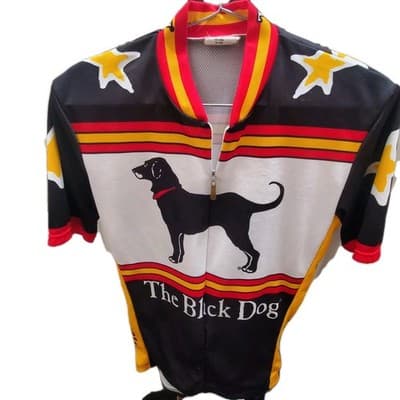 Louis Garneau Black Dog Full Zip Cycling Jersey Mens S Women - Image 1