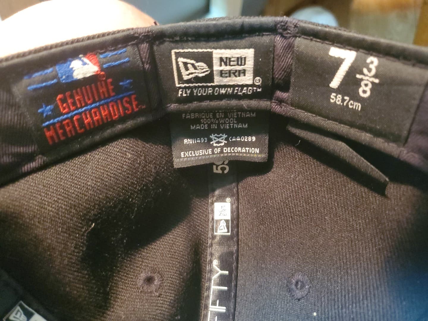 New Era 59Fifty Hat MLB Los Angeles Dodgers LA Black Fitted Cap 7 3/8 Clean - Thumbnail 5