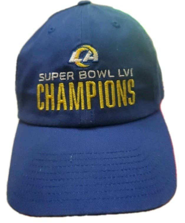 LA Rams Super Bowl LVI Champions Hat Blue Adjustable Back 47 - Image 1