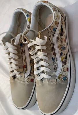 Peanuts Vans Old Skool "The Gang" M 9.5 W 11 Charlie Brown Snoopy Skate Shoes - Thumbnail 3