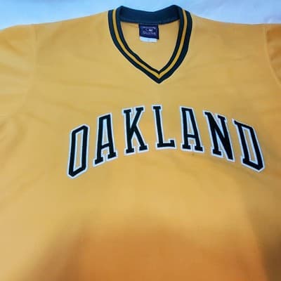 Vintage Oakland Athletics Jersey Mens XL Yellow Green MLB - Image 1