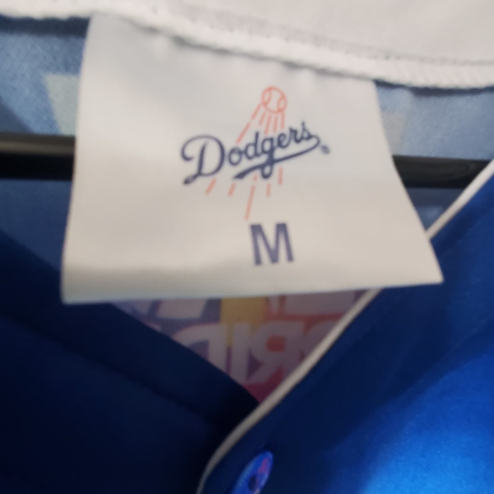 Dodgers Size M Men's Blue Short Sleeve #23 L.A. Pride Polyester Baseball Jersey - Thumbnail 7