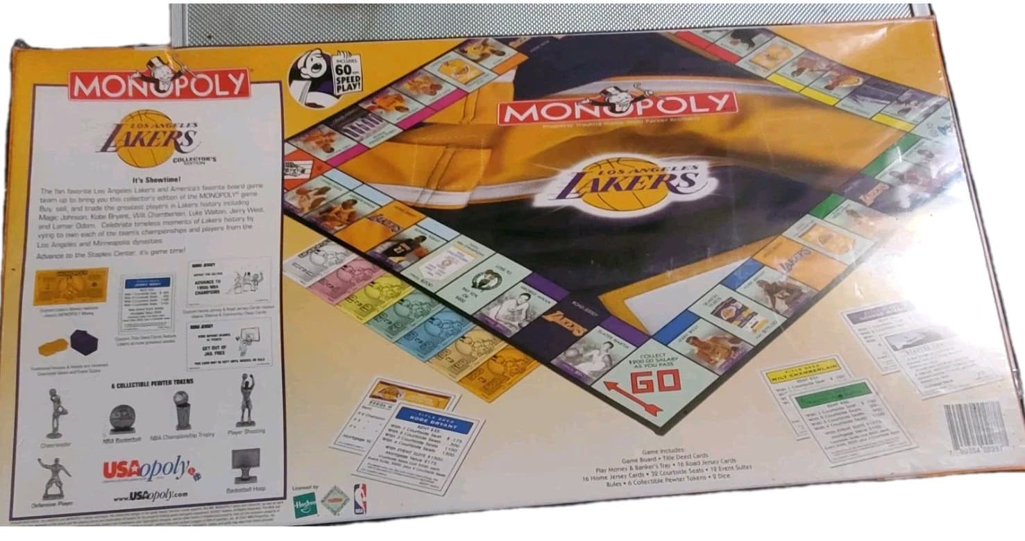 RARE NBA Los Angeles Lakers Collector's Edition Monopoly Game 2007 - Thumbnail 6