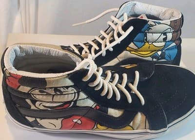 Vans Disney Mens Sk8 Hi Shoes Mickey Mouse Donald Pluto Goofy Size men's 4.5 - Thumbnail 5
