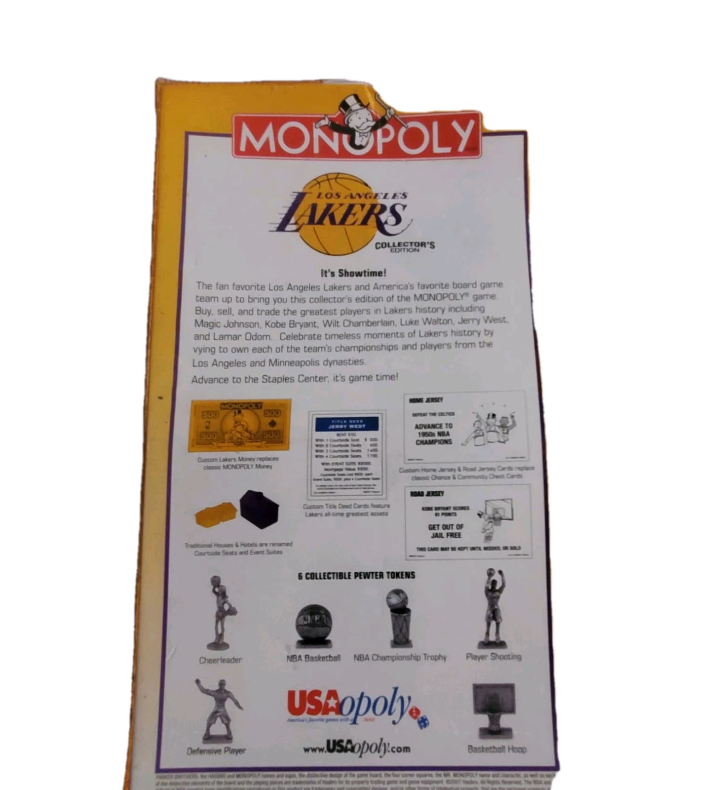 RARE NBA Los Angeles Lakers Collector's Edition Monopoly Game 2007 - Thumbnail 5