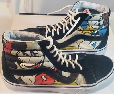 Vans Disney Mens Sk8 Hi Shoes Mickey Mouse Donald Pluto Goofy Size men's 4.5 - Image 1