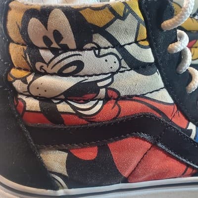 Vans Disney Mens Sk8 Hi Shoes Mickey Mouse Donald Pluto Goofy Size men's 4.5 - Thumbnail 10