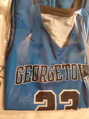 Nike Jordan Georgetown Team Flight Basketball Game Jersey Men's L Blue 865838 - Image 1