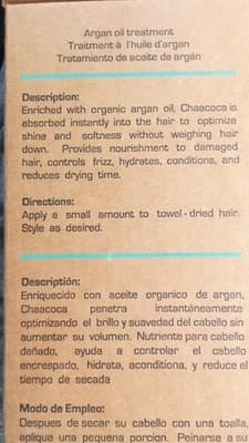 CHAACOCA ARGAN OIL TREATMENT FOR ALL HAIR TYPES 4.0 fl oz NIB - Thumbnail 3