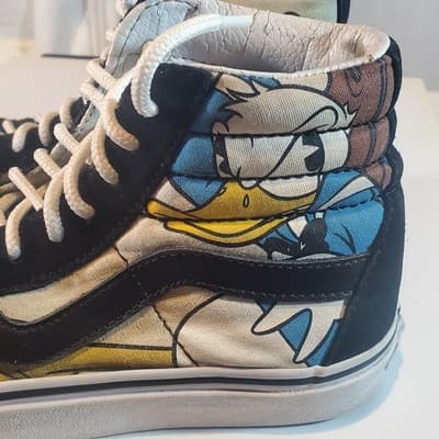 Vans Disney Mens Sk8 Hi Shoes Mickey Mouse Donald Pluto Goofy Size men's 4.5 - Thumbnail 8