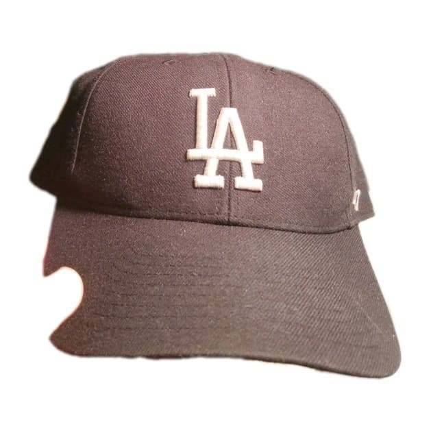 LA Dodgers MLB Licensed 47 Brand Black Canvas Adjustable Embroidered Hat/Cap - Image 1