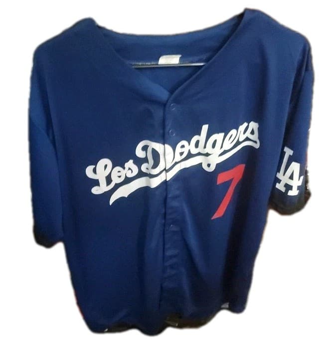 Los Angeles Dodgers City Connect SGA Blue Jersey Julio Urias #7 Adult XL - Image 1