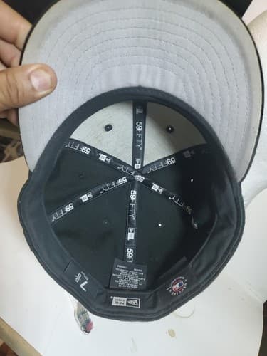 MLB Los Angeles Dodgers D 59FIFTY 5950 Men's Fitted New Era Hat Cap Black White - Thumbnail 4