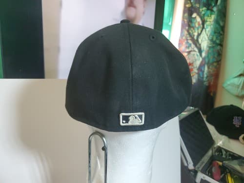 MLB Los Angeles Dodgers D 59FIFTY 5950 Men's Fitted New Era Hat Cap Black White - Thumbnail 3