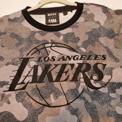 Hugo Boss Lakers Shirt Mens XL White Camo NBA Basketball Used - Image 1