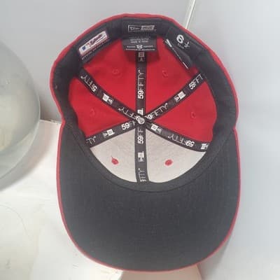 New Era 59fifty Los Angeles Angels of Anaheim fitted hat on field Red 6 1/2 - Thumbnail 5