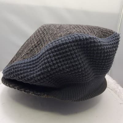 Vintage Universal Helanca Flat Cap Made in West Germany Brown Wool Knit Earflap - Image 1