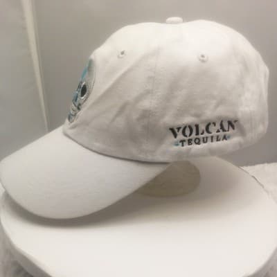 Volcan Tequila Slideback Hat White One Size Adjustable Embroidered Skull Cotton - Thumbnail 3