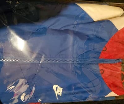 Nike Windrunner Jacket Mens Medium Blue Red White Zip Up Windbreaker vintage - Thumbnail 4