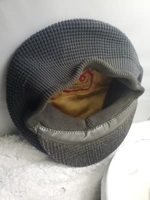 Vintage Universal Helanca Flat Cap Made in West Germany Brown Wool Knit Earflap - Thumbnail 6