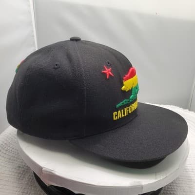 Whang Black Rainbow California Republic Cali Bear Pride Flat Bill Snapback Hat - Thumbnail 3