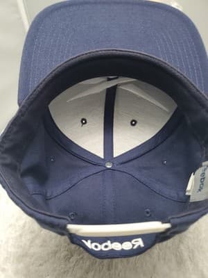 Reebok Navy Blue Snapback Hat - Flat Bill Vector Logo Mens Adjustable - Thumbnail 5