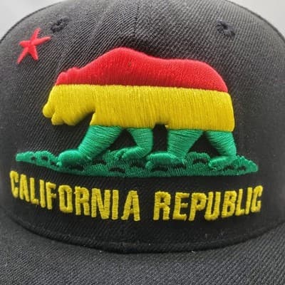 Whang Black Rainbow California Republic Cali Bear Pride Flat Bill Snapback Hat - Thumbnail 4