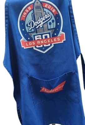 LA Dodgers 60th anniversary BBQ Apron 1958- 2018 MLB Blue #1137 - Image 1