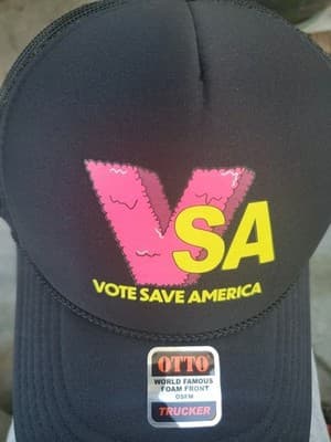 Vote Save America VSA Trucker Hat Snapback Black Cap OTTO OSFM Political - Thumbnail 7